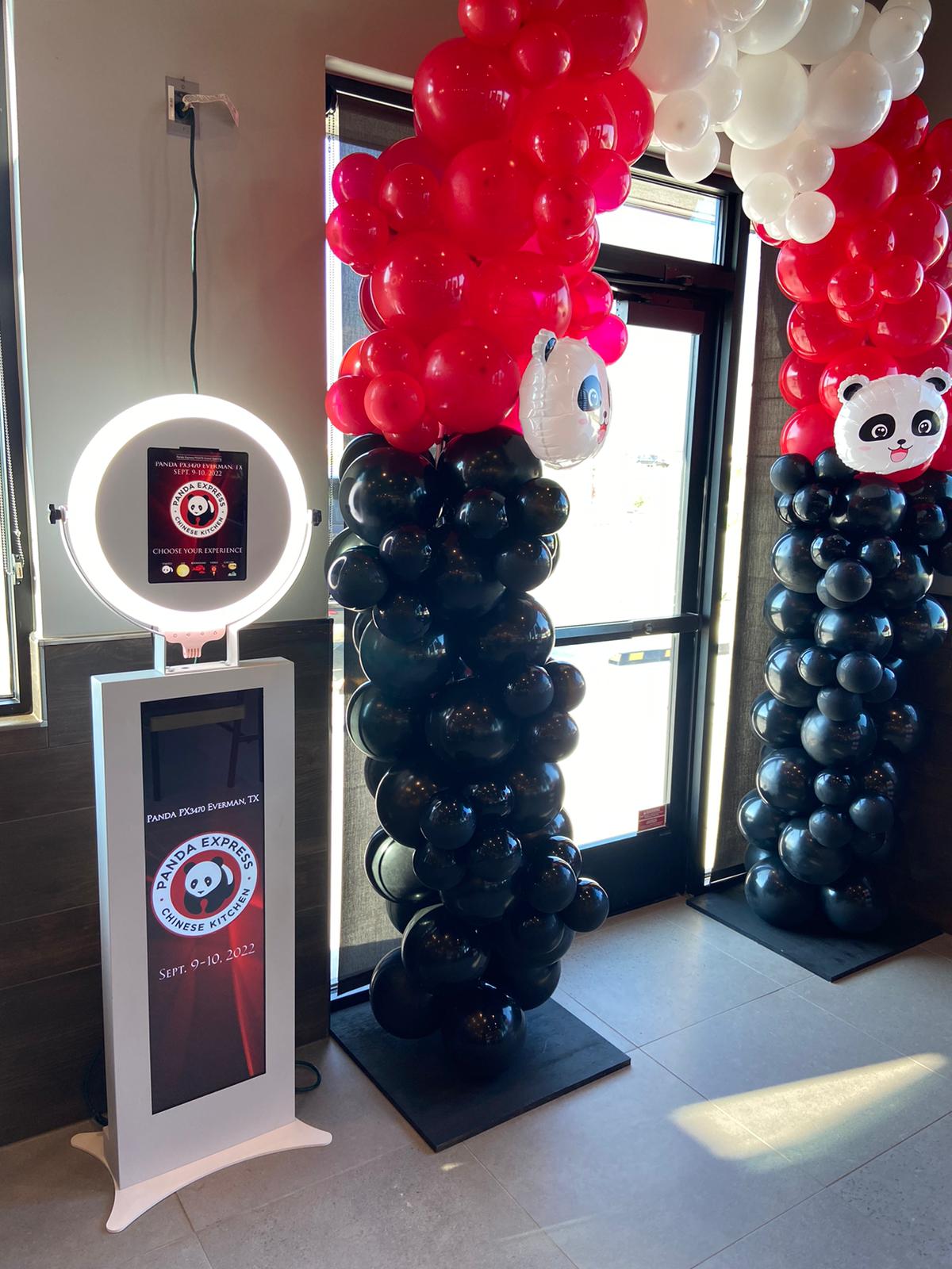 Red and black panda balloons